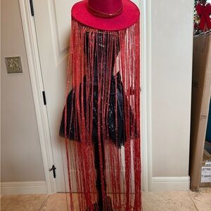 Red Fringe Hat Beyoncé style -BRAND NEW